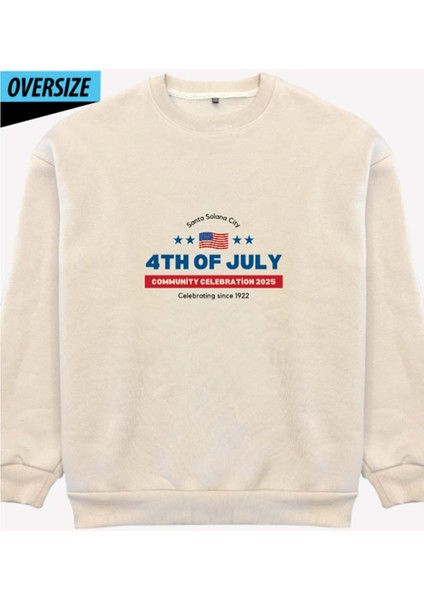 United We Stand Oversize Sweatshirt Us Bej
