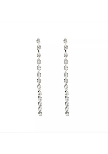 Abiye Taşlı Uzun Şerit Küpe fırsatları