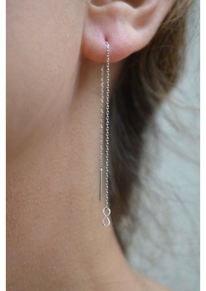 Sonsuzluk Uzun Zincir Küpe, Kadın Küpe, Uzun Küpe