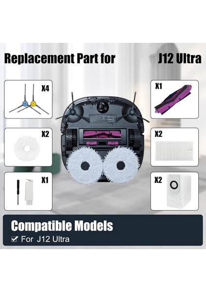 Eureka J12 Ultra Midea V12 Ana Yan Fırça Için (Yurt Dışından)