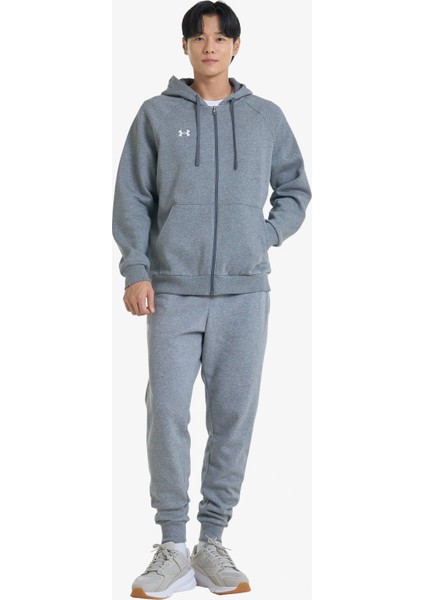 Rival Fleece FZ Hood Erkek Gri Sweatshirt.025