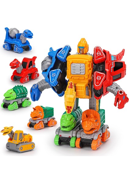5'i 1 Arada Dinozor Erkekler Için Dönüştürme Oyuncakları 4-6 Dinozor Araba Aksiyon Figürleri Dönüşüm Dino Robot Oyuncakları Çocuklar Için 3-5 5-7 Eğitici Stem 3 4 5 6+ Yaşındaki Er (Yurt Dışından)