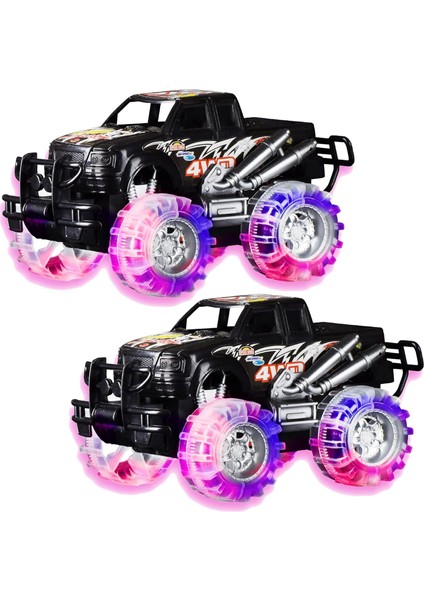 Erkek Çocuklar Için Monster Trucks - 2 Paket - Erkek ve Kız Çocuklar Için Araba Oyuncakları - Çocuklar Için Işıklı Oyuncaklar - Yanıp Sönen LED Lastikli Kamyon - 3 Yaşındaki Erkek (Yurt Dışından)