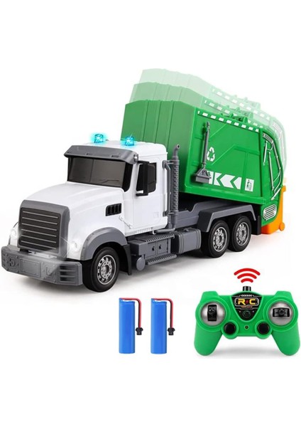Işıklı 2.4g Rc Çöp Kamyonu Oyuncak - 2 Şarj Edilebilir Pilli 6 Kanal Uzaktan Kumandalı Atık Yönetimi Çöp Kamyonu, Çocuk Geri Dönüşüm Çöp Oyuncakları, Erkek Kız 3-8 Için Mükemmel No (Yurt Dışından)