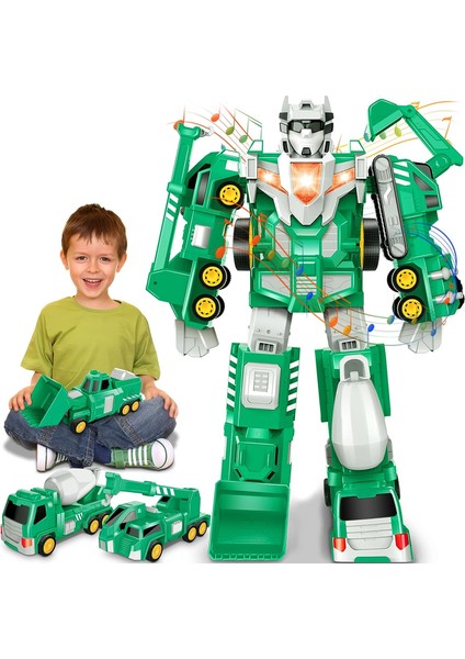 4 5 6 7 8 Yaş Için Oyuncaklar - Transform Robot Çocuk Oyuncak Arabaları | 4-8 Yaş Arası Çocuklar Için Stem Geliştirme Küçük Çocuk | 5'i 1 Arada Inşaat Oyuncakları Erkek Kızlar Için (Yurt Dışından)