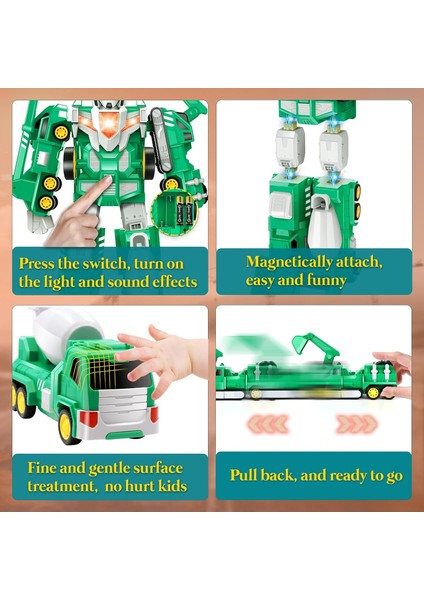 4 5 6 7 8 Yaş Için Oyuncaklar - Transform Robot Çocuk Oyuncak Arabaları | 4-8 Yaş Arası Çocuklar Için Stem Geliştirme Küçük Çocuk | 5'i 1 Arada Inşaat Oyuncakları Erkek Kızlar Için (Yurt Dışından)