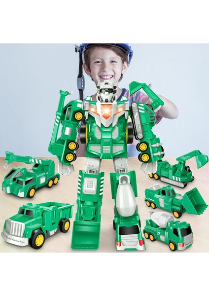 4 5 6 7 8 Yaş Için Oyuncaklar - Transform Robot Çocuk Oyuncak Arabaları | 4-8 Yaş Arası Çocuklar Için Stem Geliştirme Küçük Çocuk | 5'i 1 Arada Inşaat Oyuncakları Erkek Kızlar Için (Yurt Dışından)