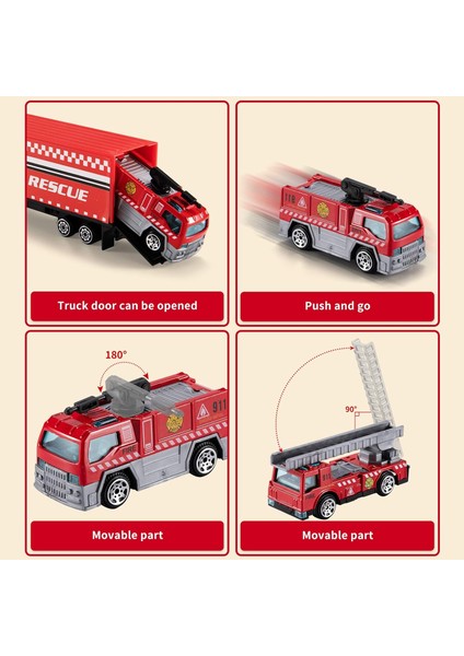 Döküm Acil Yangın Kurtarma Aracı Oyuncak Seti W/oyun Matı, Kamyon Taşıyıcı, Ambulans, 3 4 5 6 Yaşında Bebekler Çocuklar Erkek ve Kız Çocuklar Için Alaşım Metal Savaş Arabası (Yurt Dışından) fırsatları