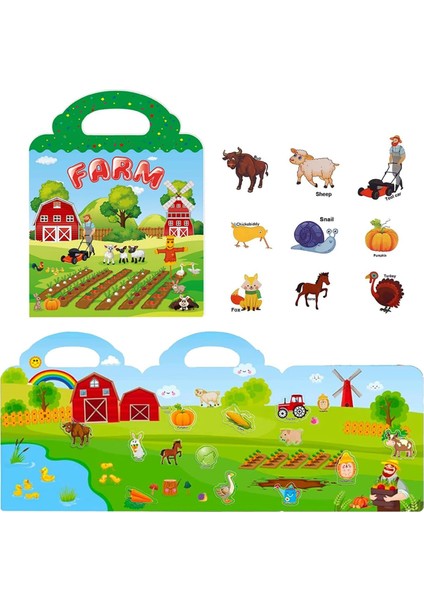 Çocuklar Için Yeniden Kullanılabilir Çıkartma Kitabı 2-4, Çiftlik Çıkartmaları Eğitici Öğrenme Oyuncakları Seyahat Çıkartmaları Aktivite Kitapları Yürümeye Başlayan Kız Erkek Yaş 2 (Yurt Dışından) modelleri