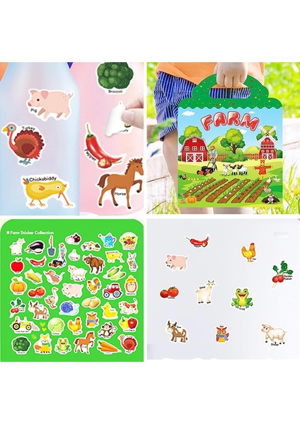 Çocuklar Için Yeniden Kullanılabilir Çıkartma Kitabı 2-4, Çiftlik Çıkartmaları Eğitici Öğrenme Oyuncakları Seyahat Çıkartmaları Aktivite Kitapları Yürümeye Başlayan Kız Erkek Yaş 2 (Yurt Dışından) fırsatları