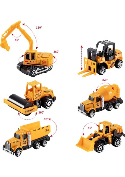 Döküm Mühendisliği Inşaat Aracı Oyuncak Seti, Oyun Matı, Kamyon Taşıyıcı, Forklift, Buldozer, Ekskavatör, Mikser, Damperli Kamyon, Alaşım Metal Araba Oyuncak Seti 3 4 5 6 Yaşında B (Yurt Dışından) fırsatları