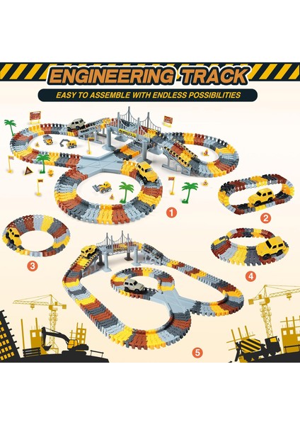 Çocuk Oyuncakları 237 Pcs Inşaat Oyuncakları 3 4 5 6 7 8 Yaşındaki Erkek Kızlar Için Yarış Pisti Oyuncak, 5 Pcs Inşaat Kamyonu Araba ve Esnek Pist Oyun Seti Mühendislik Yol Oyunlar (Yurt Dışından) fiyatları