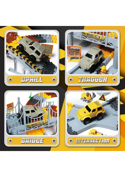 Çocuk Oyuncakları 237 Pcs Inşaat Oyuncakları 3 4 5 6 7 8 Yaşındaki Erkek Kızlar Için Yarış Pisti Oyuncak, 5 Pcs Inşaat Kamyonu Araba ve Esnek Pist Oyun Seti Mühendislik Yol Oyunlar (Yurt Dışından) modelleri