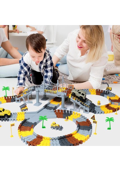 Çocuk Oyuncakları 237 Pcs Inşaat Oyuncakları 3 4 5 6 7 8 Yaşındaki Erkek Kızlar Için Yarış Pisti Oyuncak, 5 Pcs Inşaat Kamyonu Araba ve Esnek Pist Oyun Seti Mühendislik Yol Oyunlar (Yurt Dışından) fırsatları