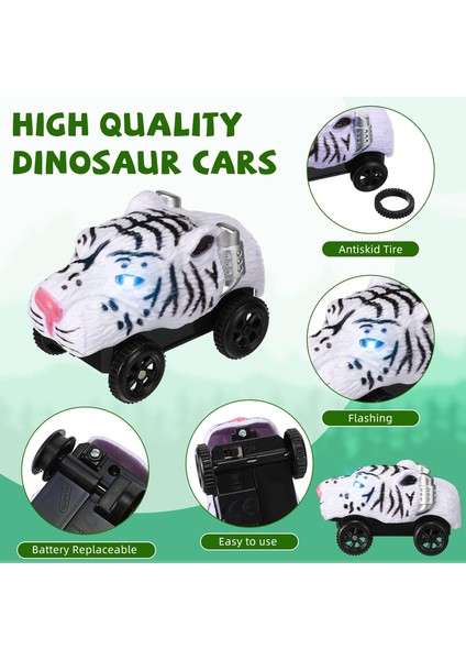 Paket Dinozor Pisti Araba Yarış Pisti Yedek LED Işık Akülü Dinozor Yarış Arabası Pisti Karanlıkta Parlıyor Çoğu Parçayla Uyumlu Dino Otomobil Aksesuarları, Yalnızca Araba (Canavar) (Yurt Dışından) modelleri