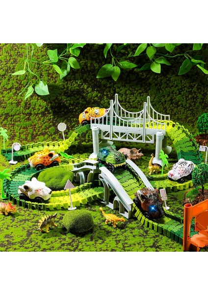 Paket Dinozor Pisti Araba Yarış Pisti Yedek LED Işık Akülü Dinozor Yarış Arabası Pisti Karanlıkta Parlıyor Çoğu Parçayla Uyumlu Dino Otomobil Aksesuarları, Yalnızca Araba (Canavar) (Yurt Dışından) fırsatları