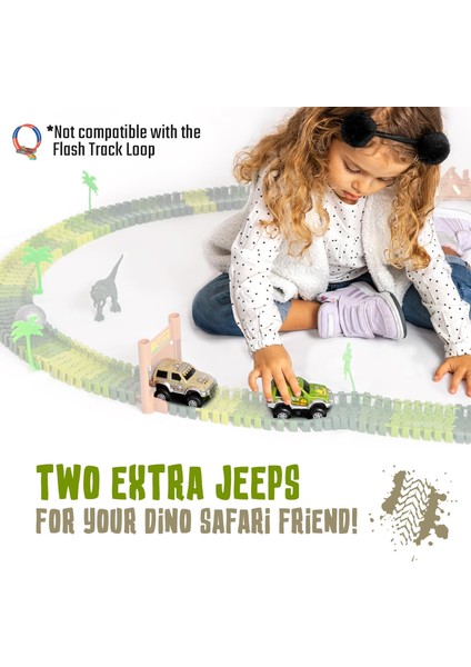 Pistler Için Yedek Arabalar - Dinozor Yarış Pisti ve Tren Oyuncak Hediyesi Için Ekstra Yarış Arabası Aksesuarları - Erkek ve Kız Çocukları Için Çoğu Parçayla Uyumlu (2 Jeep Paketi) (Yurt Dışından)