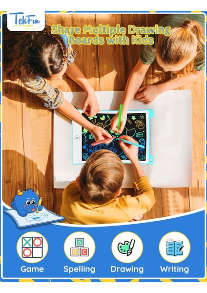 Çocuklar Için Oyuncaklar, 10 Inç 2 Adet LCD Çocuk Yazma Tableti Silinebilir Doodle Tahtası Yeniden Kullanılabilir Çizim Pedi, Anti-Kayıp Stylus ile Çocuk Erkek Çocuklar Için, Araba (Yurt Dışından)