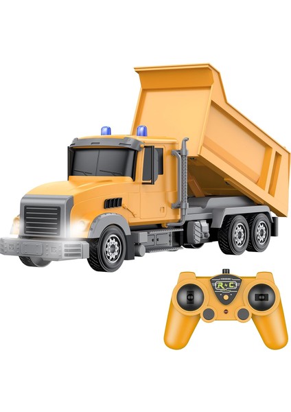 Uzaktan Kumandalı Inşaat Damperli Kamyon Oyuncak Rc Araç, 2 Şarj Edilebilir Pilli 6 Kanallı Kamyon Oyuncakları, 1/24 Ölçekli Damperli Kamyon, 3-8 Yaşındaki Erkek Çocuklar Için Doğu (Yurt Dışından)