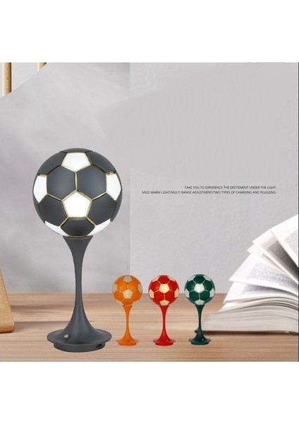 Yaratıcı Futbol Gece Lambası USB Şarj Dokunmatik Hediye Masa Lambası Futbol Atmosfer Işığı (Yurt Dışından)