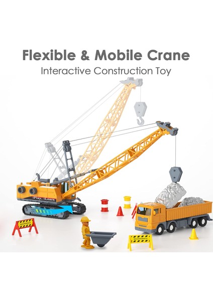 Çocuk Inşaat Oyuncakları Kamyon Seti, Erkek Iş Makinası Oyun Seti, Vinç Taşıma Römorku, Sandbox Sitesi Için Buldozer Forklift, 3 4 5 6 Yaşındaki Yürümeye Başlayan Çocuklar Için Doğ (Yurt Dışından)