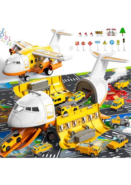 4-7 Yaş Erkek Çocuklar Için Oyuncak Uçak, 3 Yaş Çocuklar Için Uçak Oyuncakları, 10 Inşaat Araçlı Büyük Nakliye Sprey Uçak Oyuncakları, 3 4 5 6 Yaş Erkek Çocuk Oyuncakları Noel Doğu (Yurt Dışından)