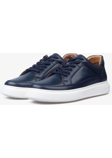 Erkek Sneaker Ayakkabı Hakiki Deri - 2401 Lacivert/beyaz 3154 modelleri