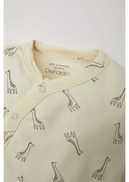 Erkek Bebek Yeni Doğan Zürafa Baskılı Uzun Kollu Tulum C1544A524SM fiyatları
