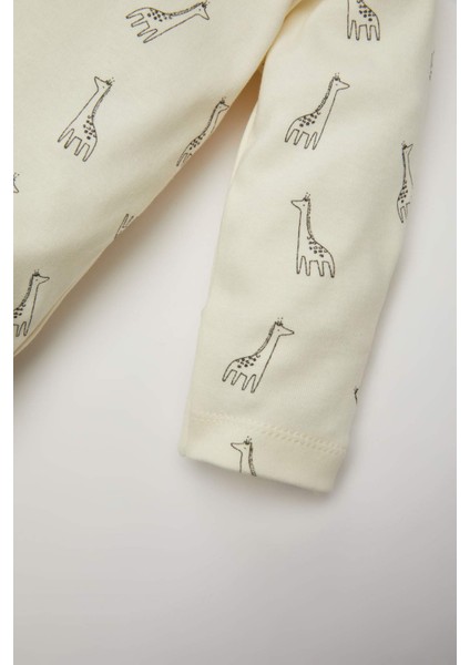 Erkek Bebek Yeni Doğan Zürafa Baskılı Uzun Kollu Tulum C1544A524SM modelleri