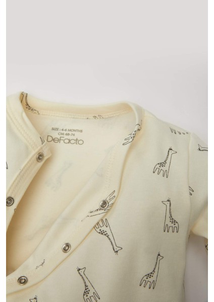 Erkek Bebek Yeni Doğan Zürafa Baskılı Uzun Kollu Tulum C1544A524SM fırsatları