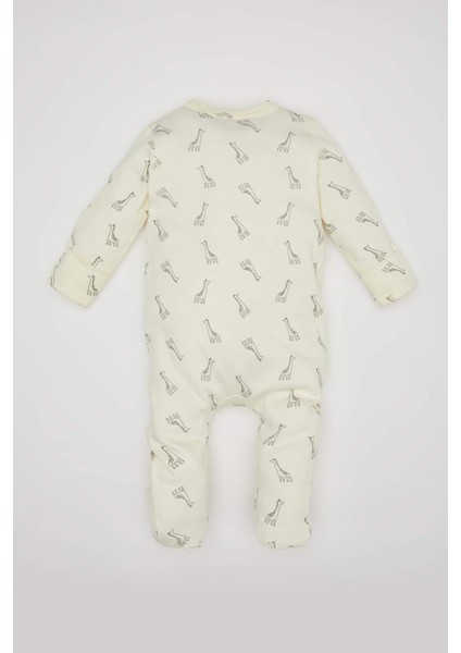 Erkek Bebek Yeni Doğan Zürafa Baskılı Uzun Kollu Tulum C1544A524SM indirimleri