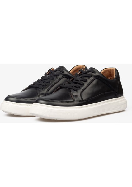 Erkek Sneaker Ayakkabı Hakiki Deri - 2401 Siyah/beyaz 3154