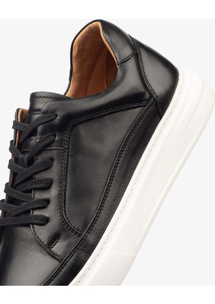 Erkek Sneaker Ayakkabı Hakiki Deri - 2401 Siyah/beyaz 3154