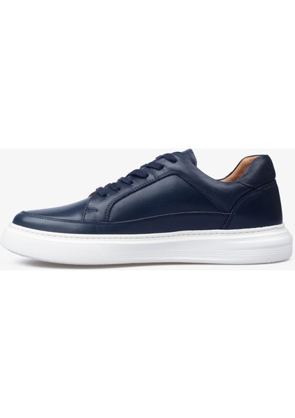 Erkek Sneaker Ayakkabı Hakiki Deri - 2401 Lacivert/beyaz 3154