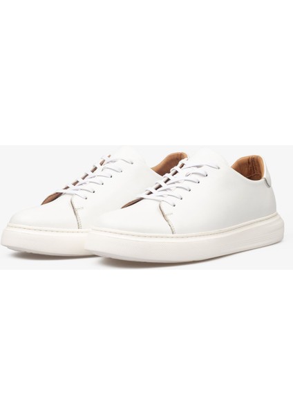 Erkek Sneaker Ayakkabı Hakiki Deri - 2201 Beyaz/beyaz 3154 modelleri