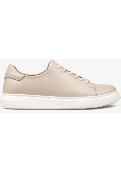 Erkek Sneaker Ayakkabı Hakiki Deri - 2201 Bej/beyaz 3154