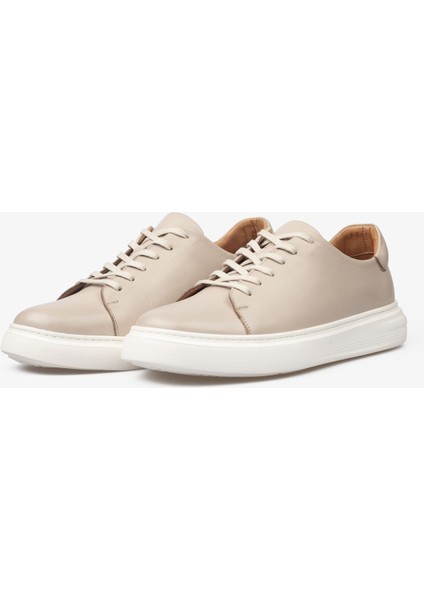 Erkek Sneaker Ayakkabı Hakiki Deri - 2201 Bej/beyaz 3154