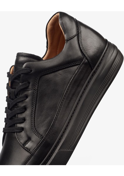 Erkek Sneaker Ayakkabı Hakiki Deri - 2401 Siyah/siyah 3154