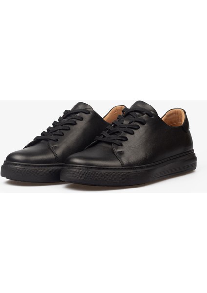Erkek Sneaker Ayakkabı Hakiki Deri - 2201 Siyah/siyah 3154