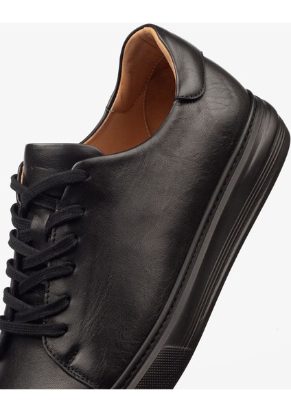 Erkek Sneaker Ayakkabı Hakiki Deri - 2201 Siyah/siyah 3154