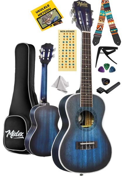 Cn-23 Yüksek Kaliteli Masif Ağaç Concert Ukulele Seti