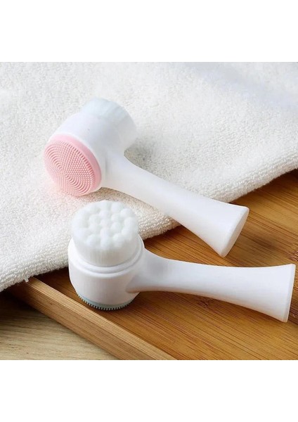 【eğlenceli Canlı】 3D Yüz Temizleme Masajı Yüz Yıkama Ürünü Cilt Bakımı Aracı Sıcak Çift Taraflı Silikon Yüz Temizleme Fırçası Boyutu Taşınabilir (Yurt Dışından)