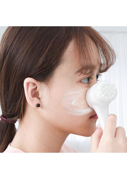 【eğlenceli Canlı】 3D Yüz Temizleme Masajı Yüz Yıkama Ürünü Cilt Bakımı Aracı Sıcak Çift Taraflı Silikon Yüz Temizleme Fırçası Boyutu Taşınabilir (Yurt Dışından) fırsatları