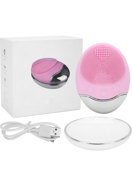 Chenba Tan Elektrikli Yüz Temizleme Fırçası Kablosuz Şarj Yüz Gözenek Derin Temizleyici Iyon Giriş Cihazı Pembe (Yurt Dışından)