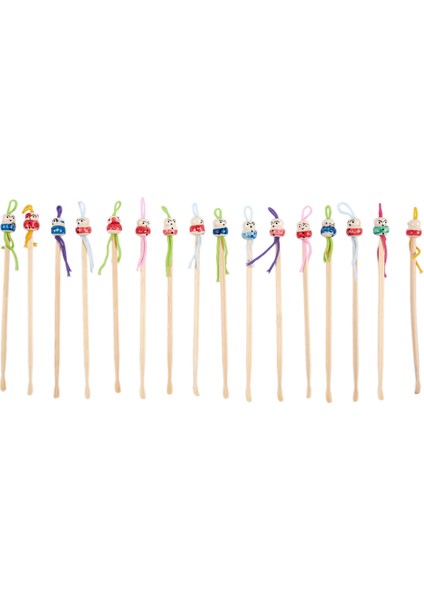 16 Adet Çeşitli Renk Çin Bebek Üst Ahşap Kulak Kiri Kepçe Kulak Tıkacı (Yurt Dışından)