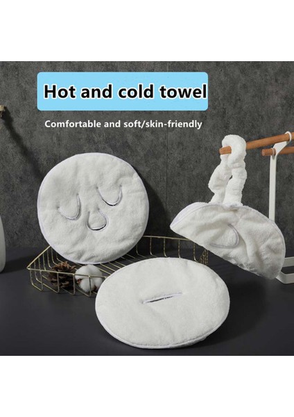 Yüz Havlusu Beyaz Nemlendirici ve Nemlendirici Güzellik Salonu ve Soğuk Sıcak Kompres Maskesi Kalınlaşmış Mercan Polar Yüz Havlusu 24X24CM (Yurt Dışından)