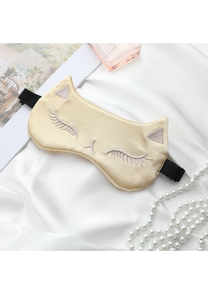 Kedi Uyku Göz Maskeleri Gölgeleme Yama Ayarlanabilir Kapak Seyahat Rahat Rahat Göz Bakımı Araçlarısüt Çay (Süt Çay) (Yurt Dışından) indirimleri