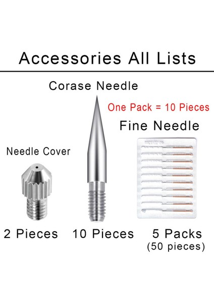 Evrensel Aksesuarlar Köstebek Lazer Plazma Temizleme Kalemi Değiştirilebilir Ince Ince Iğneler Kapak Corase Kalın Iğne Cilt Noktası Dedicatedmixed 2 10 50（karışık 2 10 50） (Yurt Dışından)