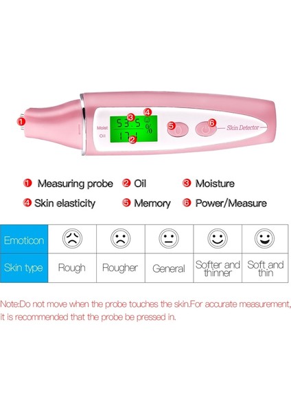 Hassas Cilt Yağı Içeriği Analiz Cihazı LCD Dijital Yüz Cilt Nemi Ölçer Pille Çalışan Cilt Bakımı Test Cihazı Monitör Dedektörü 50PEMBE (Pembe) (Yurt Dışından) fiyatları