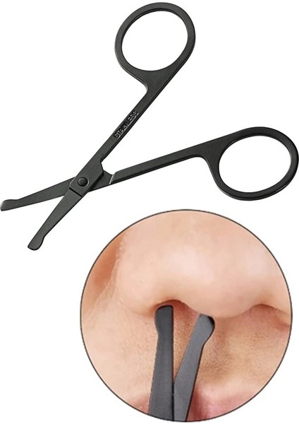 Paslanmaz Çelik Burun Kılı Kesme Makası Yuvarlak Başlı E Makas Keskin - Siyah (Yurt Dışından) modelleri